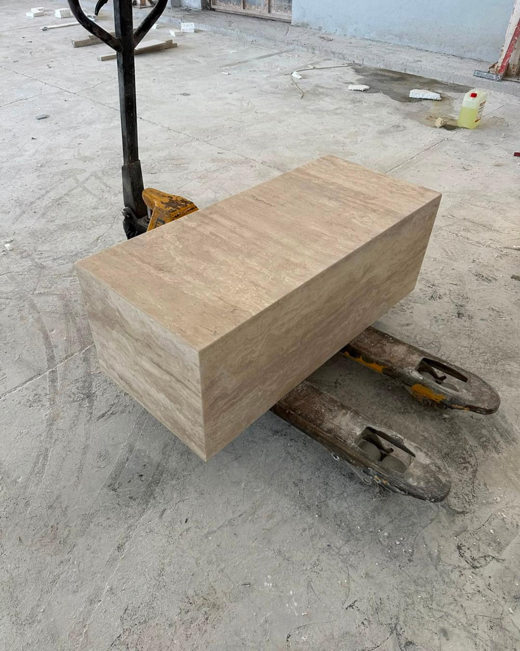 Travertine Block Coffee Table, Luxury Minimalist Plinth, Bespoke Natural Stone Console Table Furniture