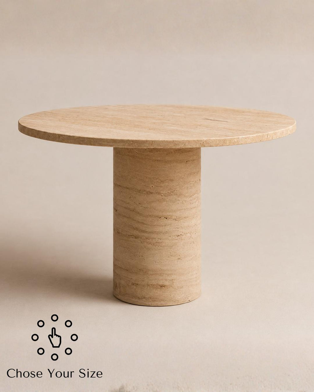 Travertine Dining Table, Round Stone Dining Table, Mid Century Modern Kitchen Table, Natural Marble Dining Table, Luxury Pedestal Table