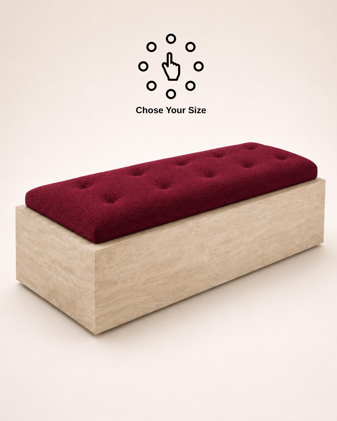Travertine Upholstered Bench, Natural Stone Entryway Bench, Luxury Bedroom Bench, Custom Ottoman Seat, Handmade Furniture