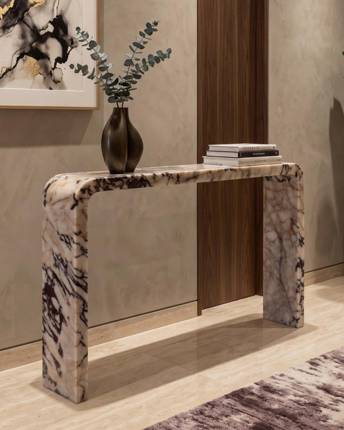 Calacatta Viola Marble Entryway Dresser Natural Stone Furniture