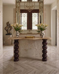 Handmade Rosso Levanto Travertine Marble Console Table, Modern Entryway Table Luxury Home Furniture Dresser