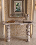 Calacatta Viola Marble Stone Console Table Dresser Entryway Furniture