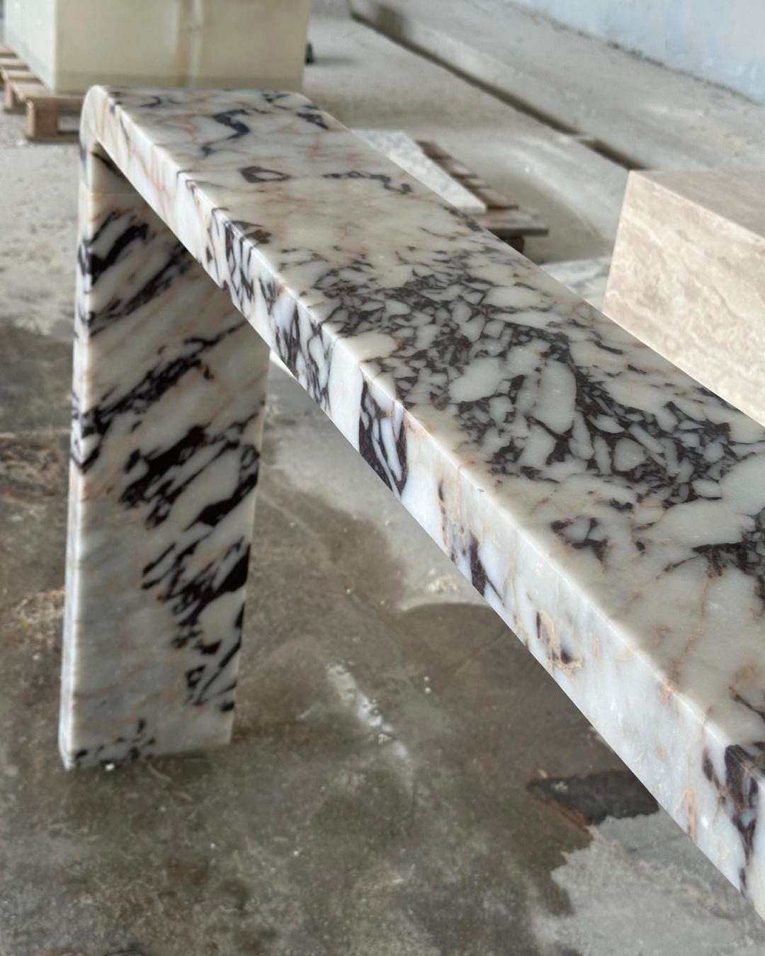 Calacatta Viola Marble Entryway Dresser Natural Stone Furniture
