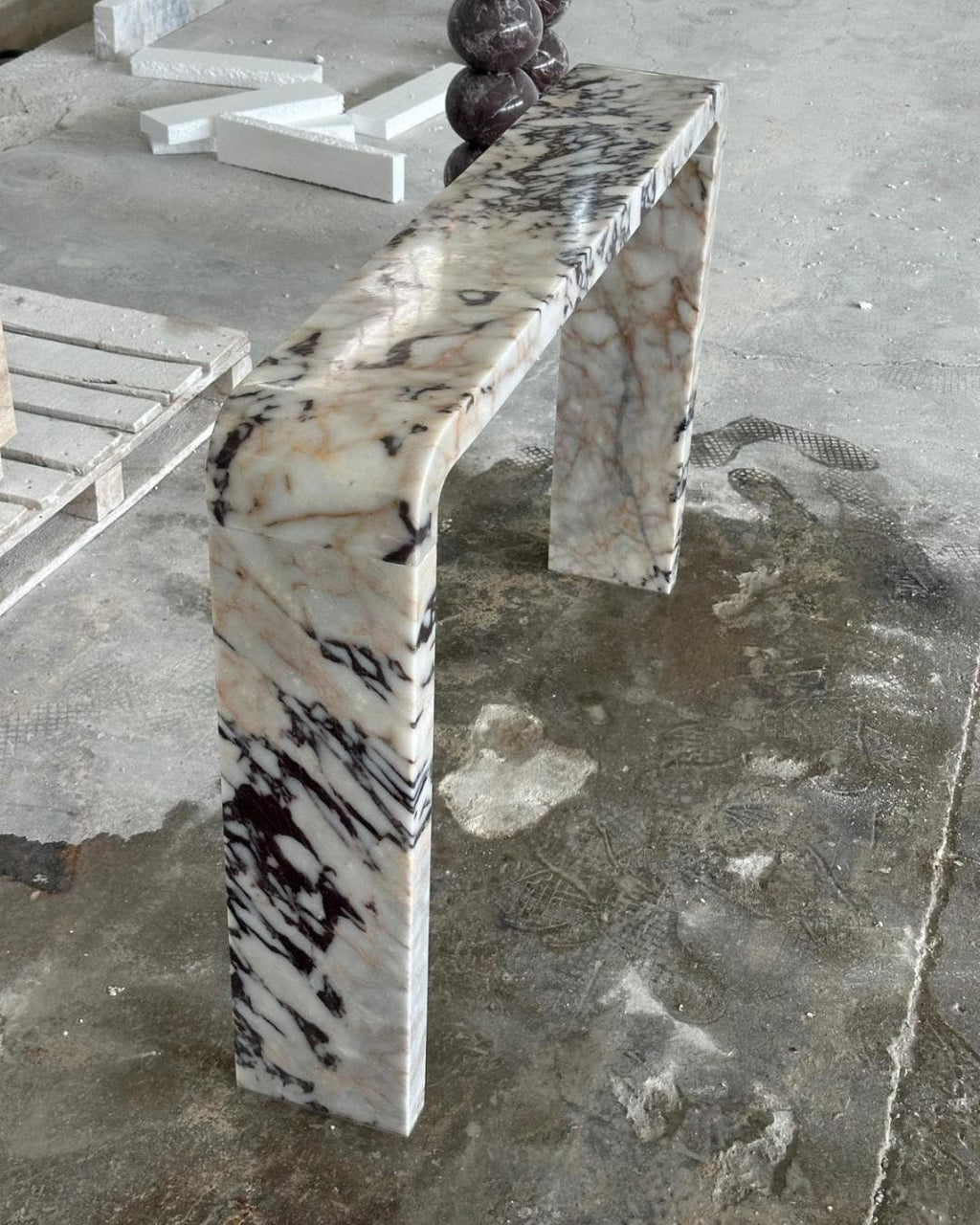 Calacatta Viola Marble Entryway Dresser Natural Stone Furniture