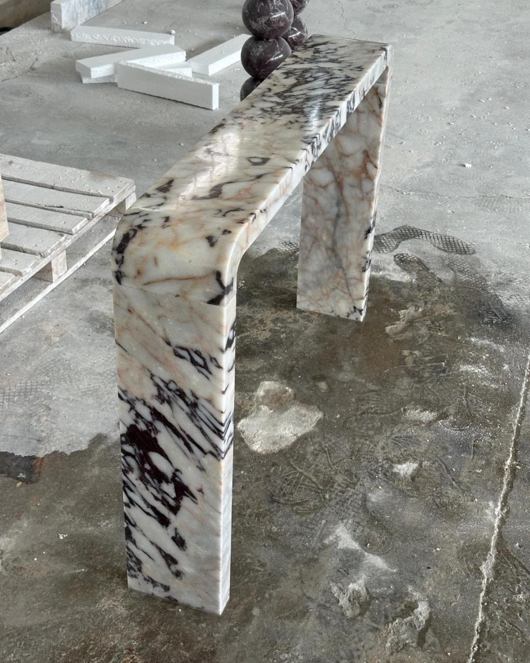 Calacatta Viola Marble Entryway Dresser Natural Stone Furniture