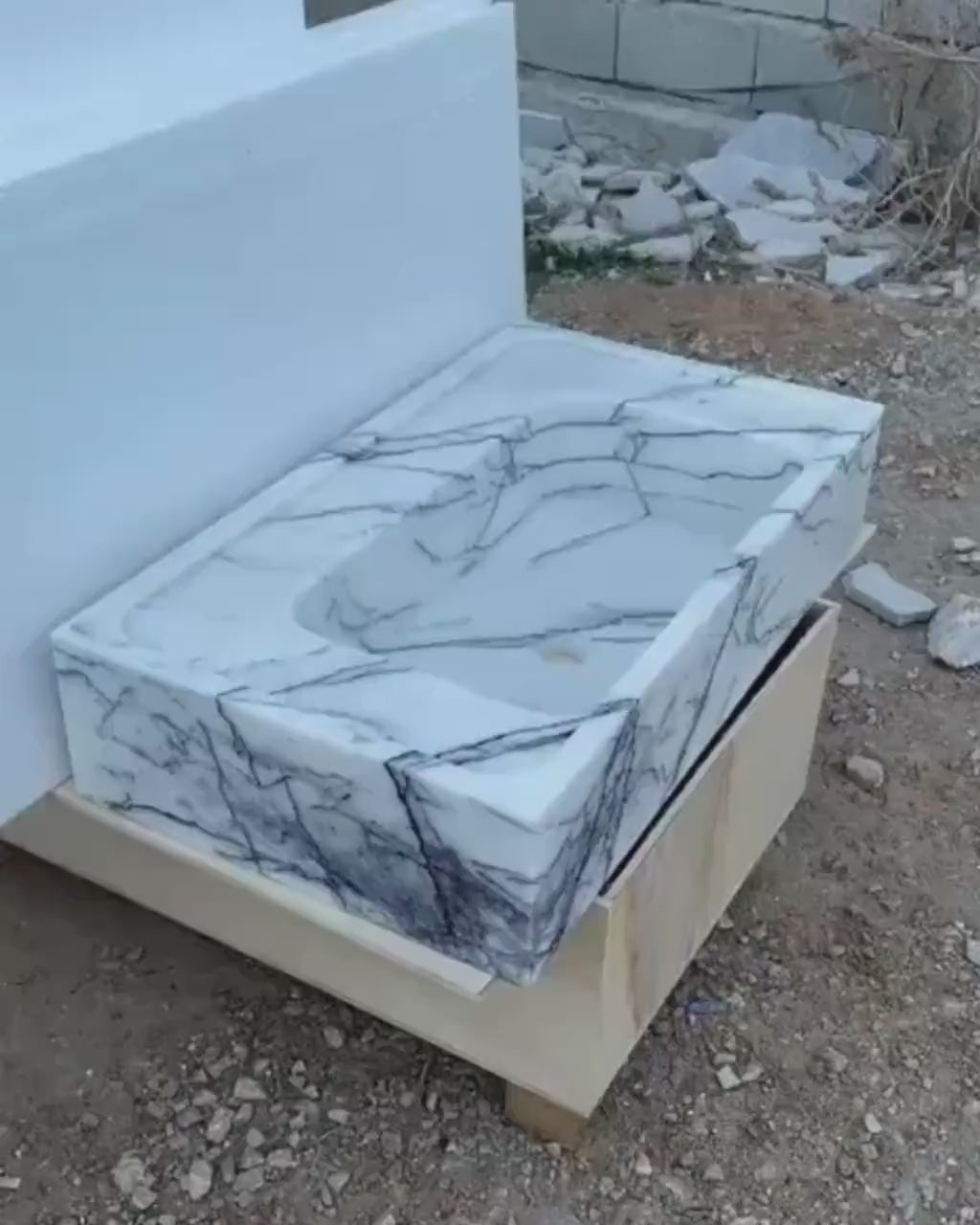 Handcrafted Lilac Marble Sink: Natural Stone Basin Luxury Handmade Bathroom Vanity Custom Size Marble