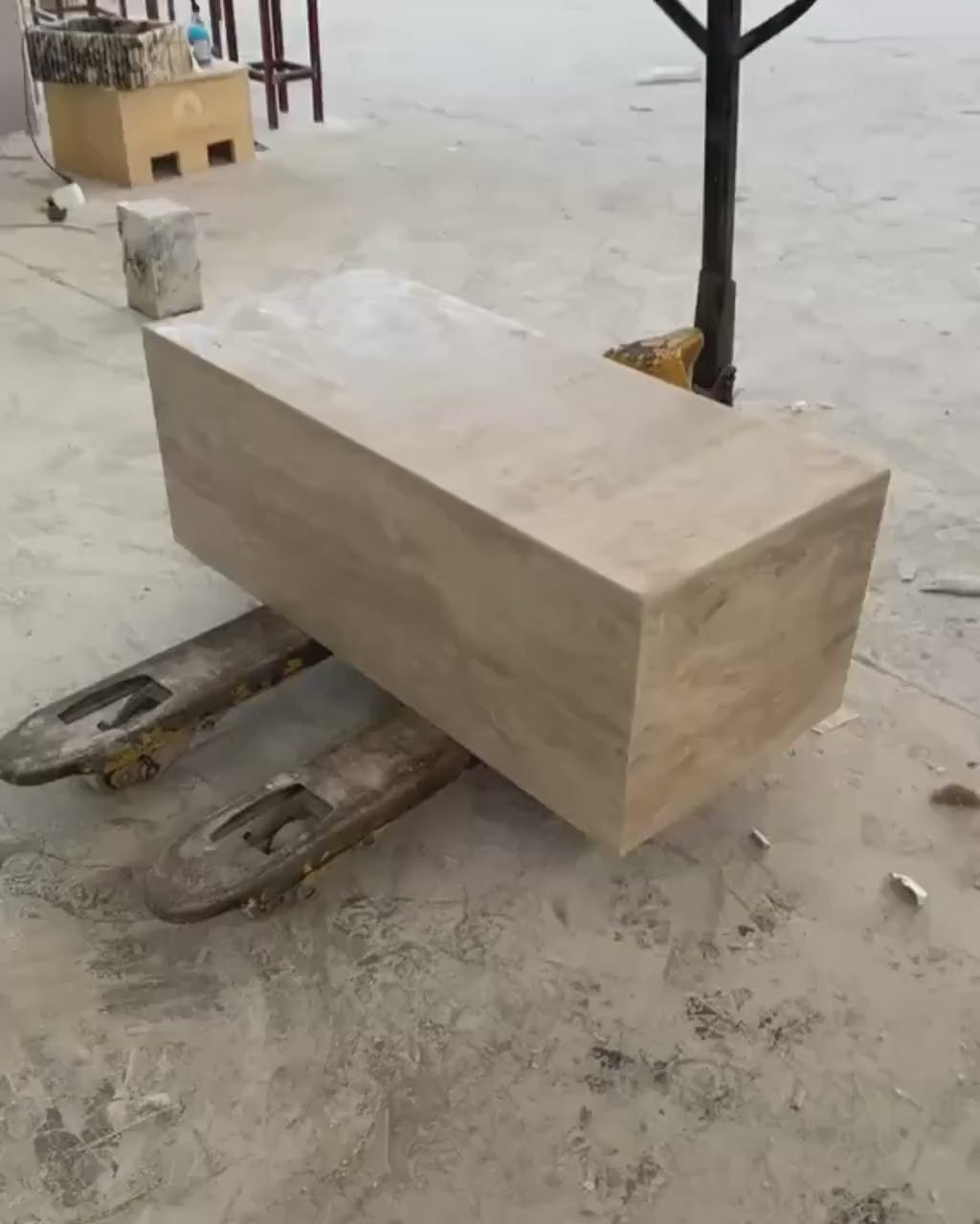Travertine Block Coffee Table, Luxury Minimalist Plinth, Bespoke Natural Stone Console Table Furniture