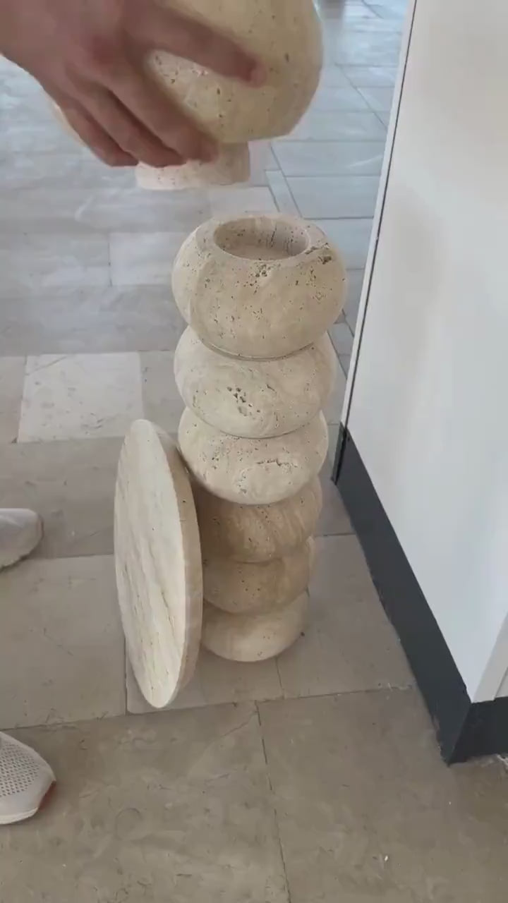 Handmade Travertine Marble Coffee Table: Luxury Stone Furniture for Designer